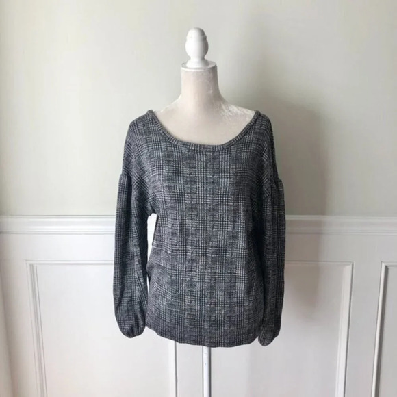 Nordstrom Collection by Bobeau Houndstooth Drop Shoulder Blouse S - Picture 1 of 5